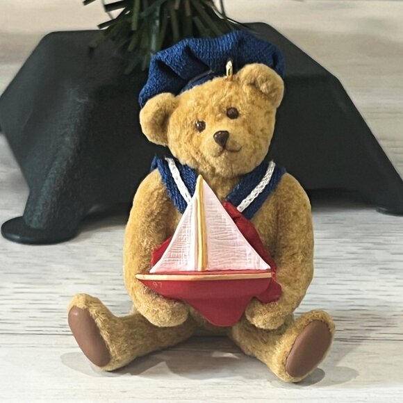 Vintage Lot Teddy Bear Ornaments Hallmark Kurt Adler Sailor Plush Old World - Picture 10 of 15